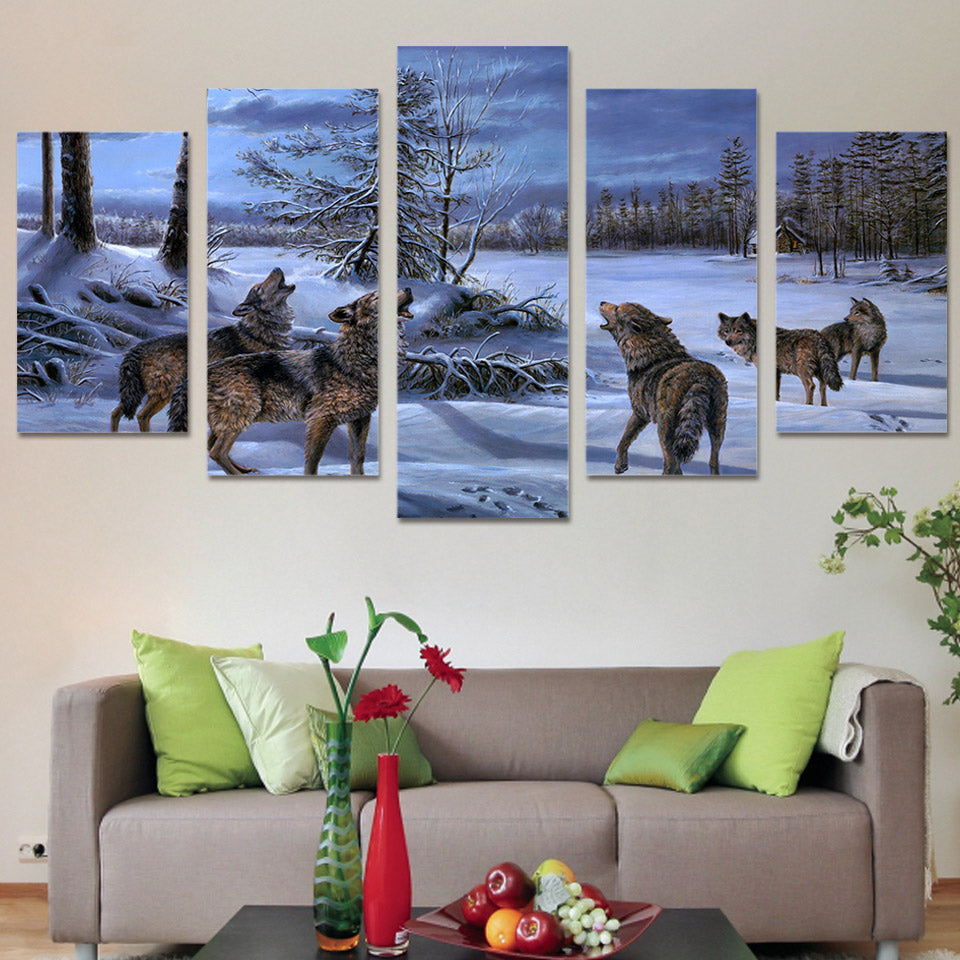 HD Printed Snow wolves Painting Canvas Print room decor print poster picture canvas Free shipping/ny-5001