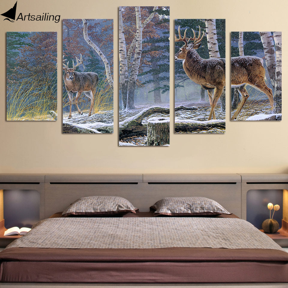 HD Printed Jungle two antelope Painting Canvas Print room decor print poster picture canvas Free shipping/ny-4981