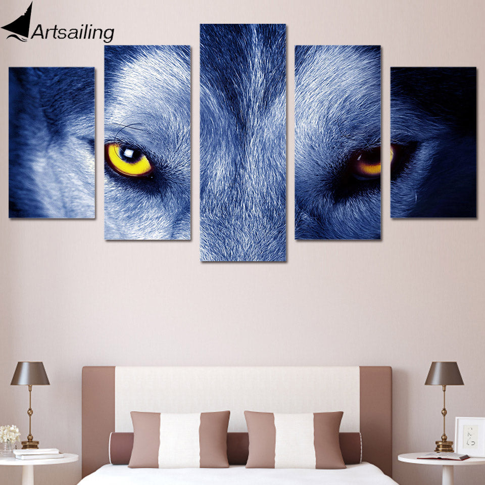 HD Printed Wolf Eyes Group Painting Canvas Print room decor print poster picture canvas Free shipping/H056