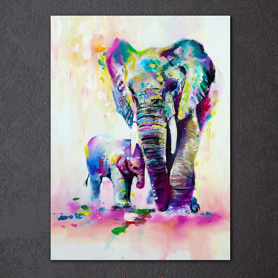 1 Pieces Canvas Paintings Printed Art Animal Elephant Son Living Room poster Home Decor Wall Art Canvas Print Painting CU-1301C