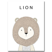 Load image into Gallery viewer, NICOLESHENTING Cartoon Animal Deer Lion Bear Minimalist Art Canvas Poster Painting Wall Picture Print Modern Home Kid Room Decor
