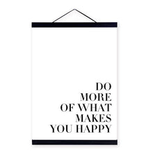 Load image into Gallery viewer, Black White Modern Motivational Happy Quotes Wooden Framed A4 Canvas Painting Home Decor Wall Art Print Pictures Poster Scroll
