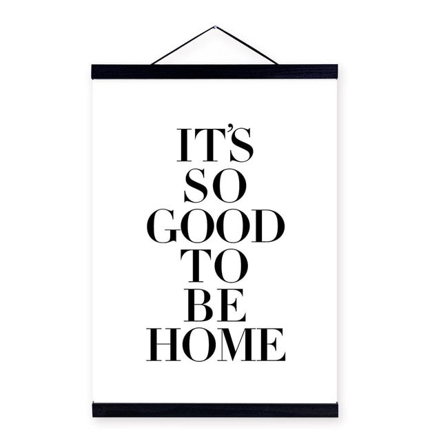 Modern Black White Motivational Home Quote Wooden Framed Canvas Painting Home Decor Nordic Wall Art Print Pictures Poster Hanger