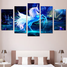 Load image into Gallery viewer, HD Printed 5 piece canvas sets art unicorn horse Painting canvas pictures for living room  Free shipping/F013
