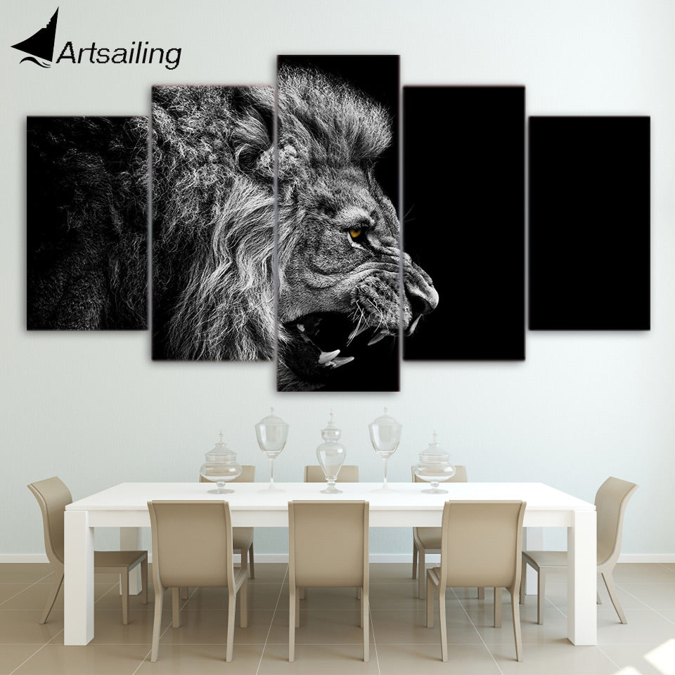 HD Printed lion white black Painting Canvas Print room decor print poster picture canvas Free shipping/ny-4584