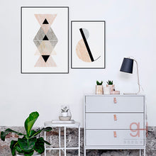 Load image into Gallery viewer, Nordic Style Vintage Geometric Canvas Art Print Poster, Wall Pictures for Home Decoration, Giclee Wall Decor YM005
