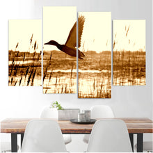 Load image into Gallery viewer, HD Printed 4 piece canvas wall art duck flying lake Painting room decoration decorative pictures Free shipping/NY-5856
