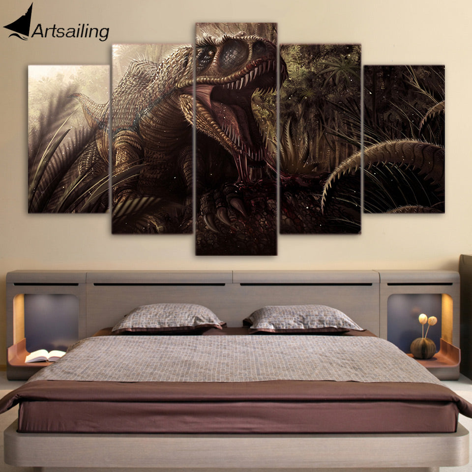 HD Printed Animation Dinosaur Group Painting Canvas Print room decor print poster picture canvas Free shipping/ny-482