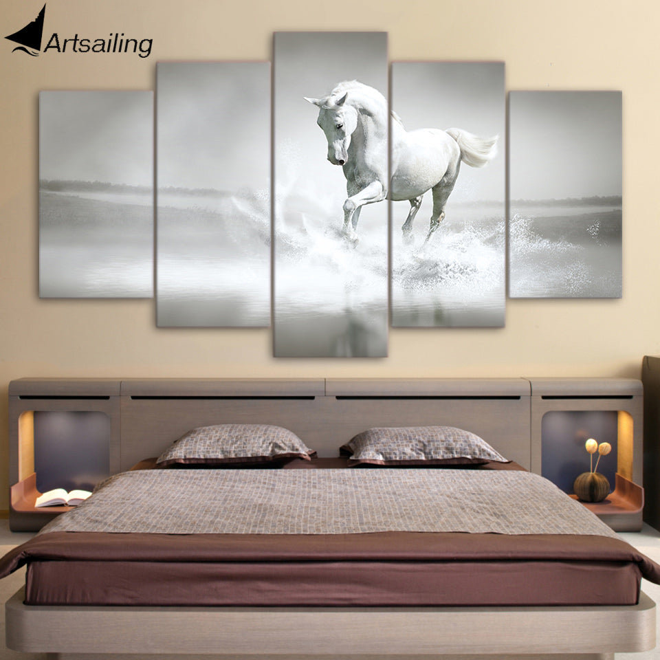 HD Printed Whitehorse Painting Canvas Print room decor print poster picture canvas Free shipping/ny-1986