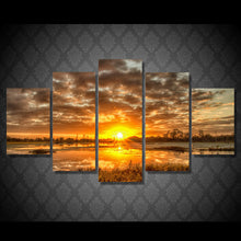 Load image into Gallery viewer, 5 piece canvas art sunrise morning sun HD print wall pictures for living room canvas painting nordic art home decor ny-6191
