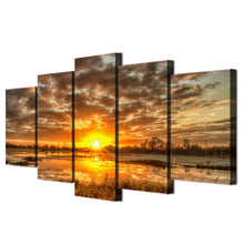 Load image into Gallery viewer, 5 piece canvas art sunrise morning sun HD print wall pictures for living room canvas painting nordic art home decor ny-6191
