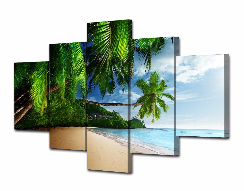 Printed tropical sea sky sunshine blue beach Painting Canvas Print room decor print poster picture canvas Free shipping/NY-5778