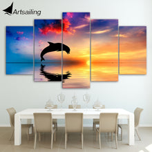 Load image into Gallery viewer, HD Printed Ocean sunset dolphin picture Painting wall art room decor print poster picture canvas Free shipping/ny-752
