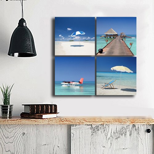 BANMU Blue Seascape Beach Modern Canvas Wall Art Paintings Sea Landscape Artwork for Bedroom Living Room Decoration