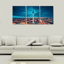 Load image into Gallery viewer, Overlook Berlin Blue City Night Canvas Print Oil Painting Wall Art Modern Canvas Decor Abstract Paintings on Canvas Buildings
