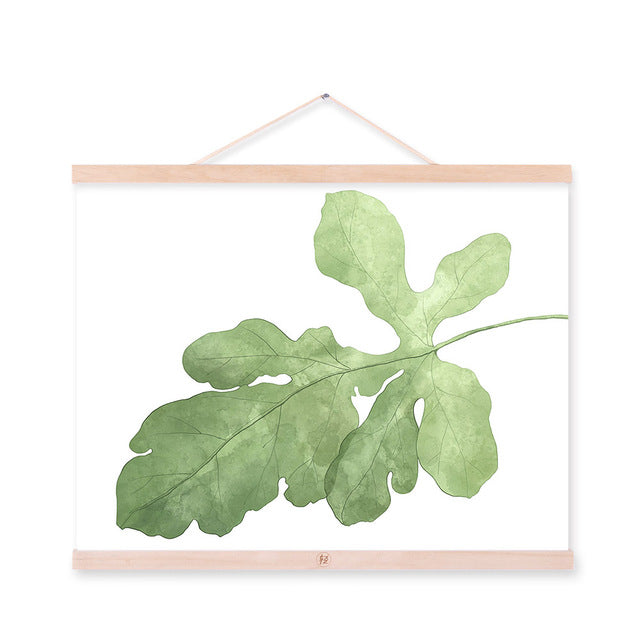 Watercolor Modern Cottage Cool Green Leaves Flower Plant Framed Canvas Paintings Nordic Home Decor Wall Art Print Picture Poster