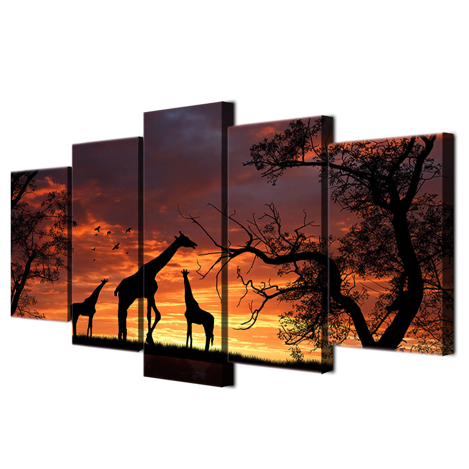HD Printed  giraffe sunset Painting Canvas Print room decor print poster picture canvas Free shipping/ny-2861