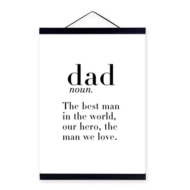 Black White Minimalist Happy Home Friend Mother Dad Quotes Framed Canvas Paintin Nordic Home Decor Wall Art Print Picture Poster