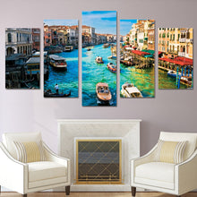 Load image into Gallery viewer, HD Printed 5 piece canvas art paintings Venice water city boat river room decor canvas wall art posters and prints ny-6208
