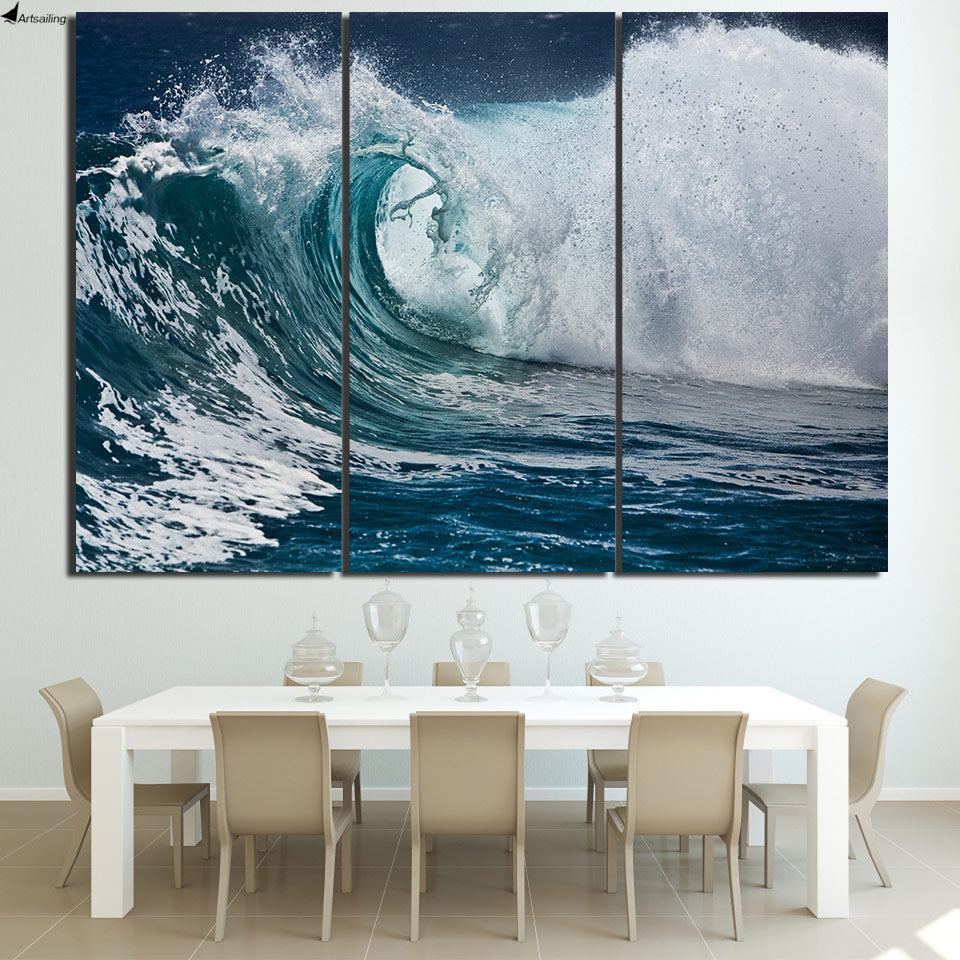 Printed Blue sea waves Painting Canvas Print room decor print poster picture canvas Free shipping/NY-5750