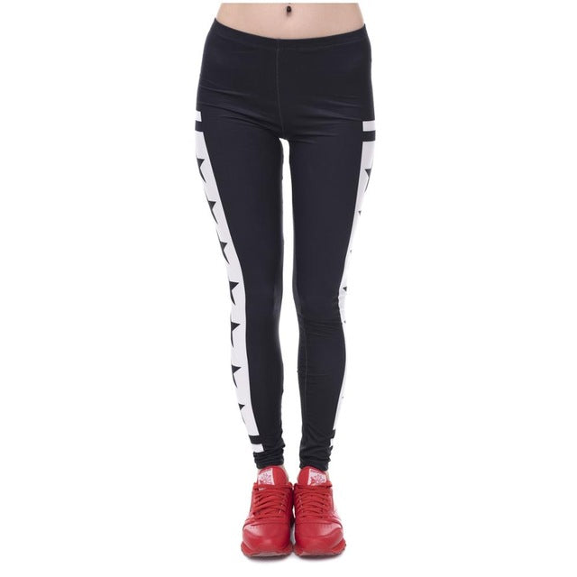Womens Fashion Elasticity Yes and No Printed Slim Fit Legging Workout Trousers Casual Pants