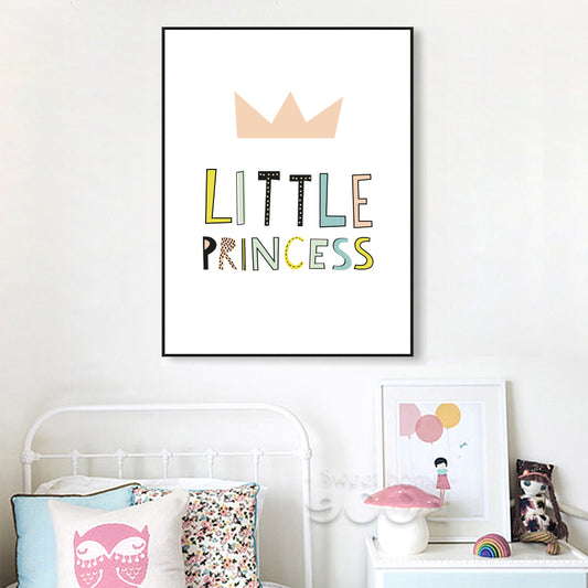 Cartoon Little Princess Quote Canvas Art Print Poster, Wall Pictures for Girl Room Decoration, Giclee Wall Decor FA183-2
