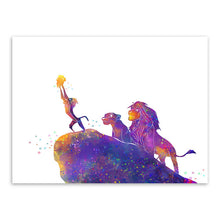Load image into Gallery viewer, Pop Movie Poster Lion King Cartoon Canvas Black White Large Art Print Poster No Frame Wall Picture Kids Baby Room Decor Painting

