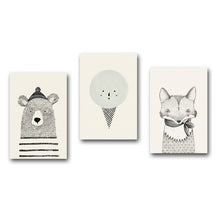 Load image into Gallery viewer, NICOLESHENTING Nordic Art Bear Fox Canvas Poster Painting Cartoon Animal Wall Picture Print Children Baby Room Decoration
