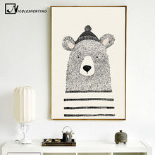 Load image into Gallery viewer, NICOLESHENTING Nordic Art Bear Fox Canvas Poster Painting Cartoon Animal Wall Picture Print Children Baby Room Decoration
