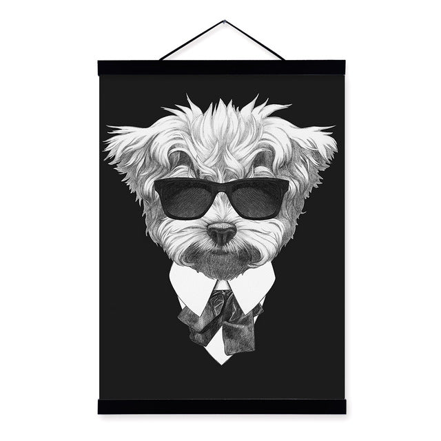 Modern Black White Vintage Italy Abstract Mafia Dog Cats Framed Canvas Paintings Nordic Home Decor Wall Art Print Picture Poster
