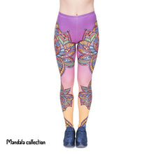 Load image into Gallery viewer, Women Legging Retro Colourful Flowers Mandala  Printing Fashion
