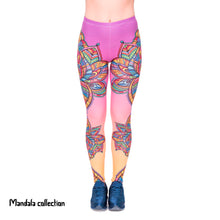 Load image into Gallery viewer, Women Legging Retro Colourful Flowers Mandala  Printing Fashion
