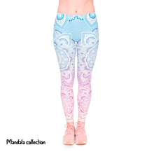 Load image into Gallery viewer, Fashion Fitness Legging Mandala Gradient Light Printing Bottoms Slim Leggings High Waist
