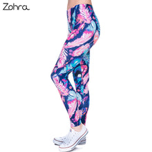 Load image into Gallery viewer, Leggings Feathers Color Printing Fitness Legging Elasticity Leggins
