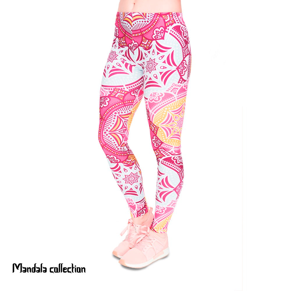 Fitness Legging Mandala Mint Printing Fashion Bottoms Women Pants
