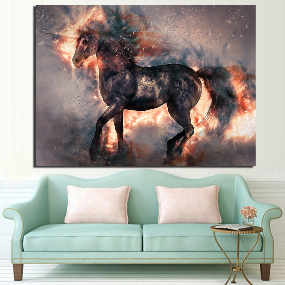 1 Piece Canvas Art Blooming Unicorn Poster HD Printed Wall Art Home Decor Canvas Painting Picture Prints Free Shipping NY-6608C