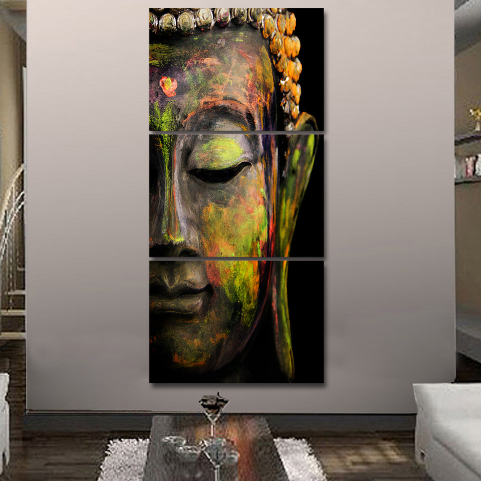 HD printed 3 piece canvas wall art Buddha meditation painting buddha statue wall art canvas prints Free shipping/QT017