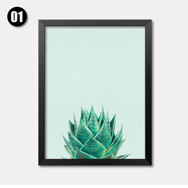 Green Plant Cactus Canvas Art Print Poster Still Life Wall Picture Canvas Painting Home Decor FG0030