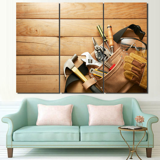 3 Piece Canvas Art Hand Tools Wooden Poster HD Printed Wall Art Home Decor Canvas Painting Picture Prints Free Shipping NY-6593C
