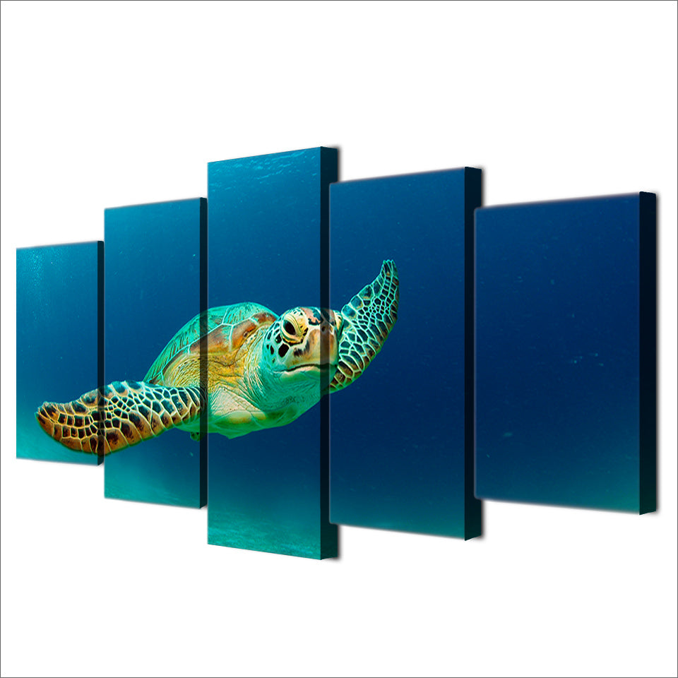HD printed 5 piece wall art Canvas Painting turtle ocean animal Artwork living room decor large canvas free shipping ny-6524