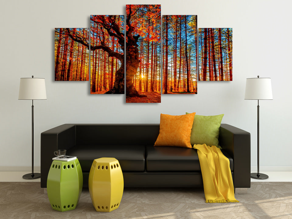 HD Printed forest sky trees autumn foliage Painting Canvas Print room decor print poster picture canvas Free shipping/ny-6280
