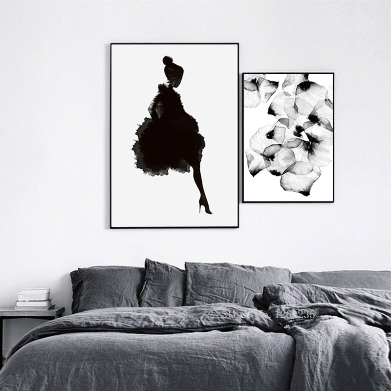 Posters And Prints Cuadros Wall Art Canvas Painting Black Petals Wall Pictures For Living Room Nordic Decoration No Poster Frame