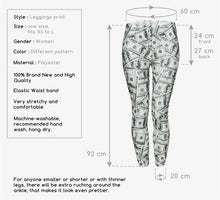 Load image into Gallery viewer, Women Money Dollar Graphic Full Printing Pants Legins Ladies Legging Stretchy Slim Fit Leggings
