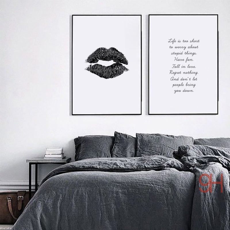 Nordic Canvas Art Print Poster,  Minimalism Lip Wall Pictures for Home Decoration, Wall Art Decor NOR004