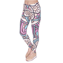 Load image into Gallery viewer, Women Legins Mandala Turquoise And Pink Printing Legging Fashion High Waist Woman Leggings
