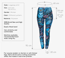 Load image into Gallery viewer, Night Owl Full Printing Pants Women Clothing Ladies fitness Legging Stretchy Trousers Leggings
