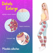 Load image into Gallery viewer, Women Legging Mandala and White Dots Printing Fashion Bottoms Slim High Waist Leggings Fitness
