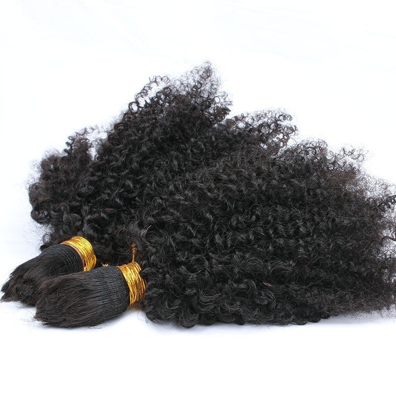 Human Braiding Hair Bulk No Weft Afro Kinky Curly Bulk Hair For Braidi –  Elleseal