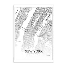 Load image into Gallery viewer, 900D Posters And Prints Wall Art Canvas Painting Wall Pictures For Living Room Nordic Decoration City Grid Map YM008
