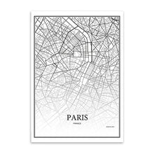 Load image into Gallery viewer, 900D Posters And Prints Wall Art Canvas Painting Wall Pictures For Living Room Nordic Decoration City Grid Map YM008
